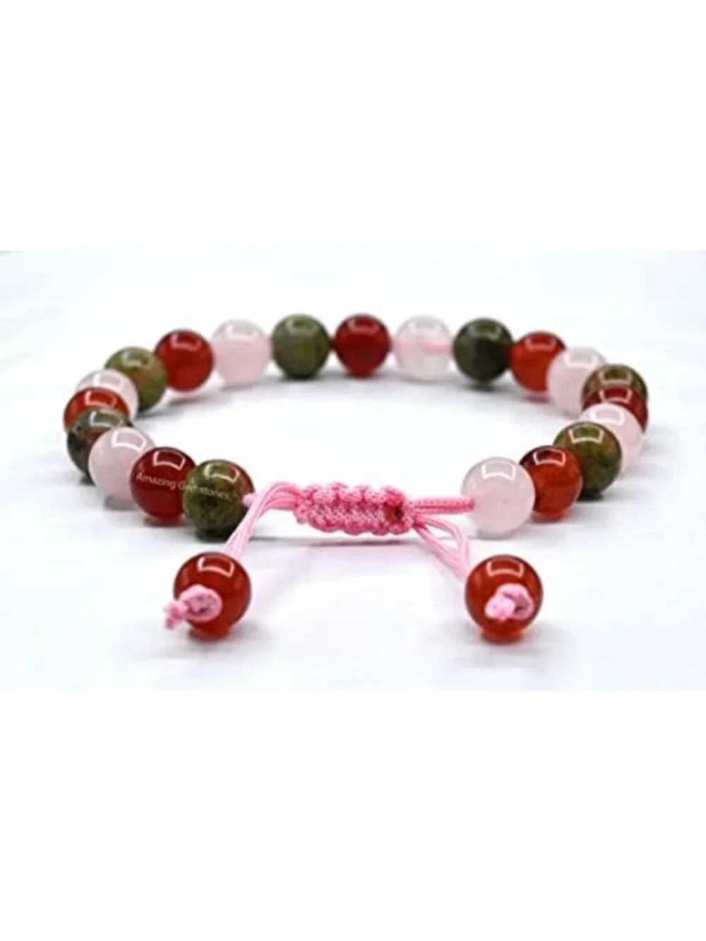 Fertility Gemstone Bracelet Set - Carnelian, Unakite, Rose Quartz for Luck